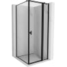 Mexen Mist T Duschkabine drehbar rechts 90 x 90 cm, schwarzer Rahmen, schwarz - 8A4T-090-090-70-70-P