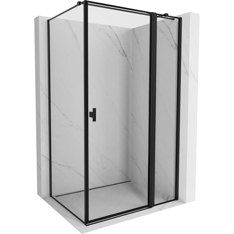 Mexen Mist T Duschkabine mit rechter Schwingtür 75 x 120 cm, schwarzer Rahmen, schwarz - 8A4T-075-120-70-70-P