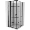 Mexen Mist T Duschkabine öffnend links 70 x 70 cm, schwarzes Gitter, schwarz - 8A4T-070-070-70-77-L
