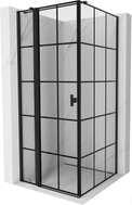 Mexen Mist T Duschkabine öffnend links 70 x 70 cm, schwarzes Gitter, schwarz - 8A4T-070-070-70-77-L