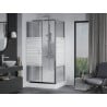 Mexen Apia Duschkabine schiebbar 120 x 80 cm, weiße Streifen, Chrom + Duschwanne Rio - 840-120-080-01-20-4510