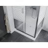 Mexen Apia verschiebbare Duschkabine 120 x 90 cm, weiße Streifen, Chrom + Duschwanne Rio - 840-120-090-01-20-4510