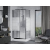 Mexen Apia Schiebeduschkabine 120 x 90 cm, weiße Streifen, Chrom + Duschwanne Rio - 840-120-090-01-20-4510