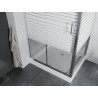Mexen Apia Schiebeduschkabine 120 x 90 cm, weiße Streifen, Chrom + Duschwanne Rio - 840-120-090-01-20-4510