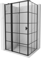 Mexen Mist T Duschkabine, links öffnend, 85 x 90 cm, schwarzes Gitter, schwarz - 8A4T-085-090-70-77-L