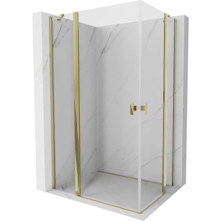 Mexen Mist Duo Duschkabine schwenkbar 100 x 70 cm, transparent, gold - 8A4-100-070-50-00