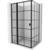 Mexen Mist T Duschkabine schwenkbar links 120 x 95 cm, schwarzes Gitter, schwarz - 8A4T-120-095-70-77-L