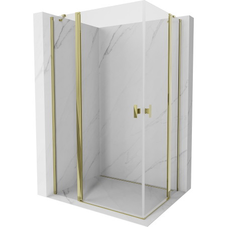 Mexen Mist Duo Duschkabine schwenkbar 90 x 75 cm, transparent, gold - 8A4-090-075-50-00