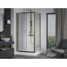 Mexen Apia Schiebeduschkabine 120 x 80 cm, transparent, gold + Rio Duschwanne - 840-120-080-50-00-4510