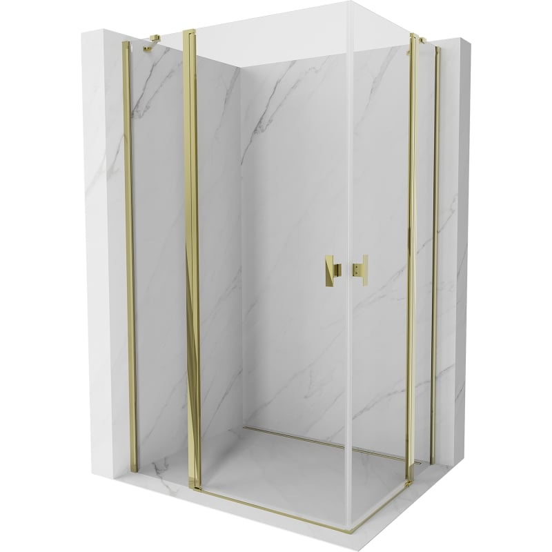 Mexen Mist Duo Duschkabine schwenkbar 105 x 85 cm, transparent, gold - 8A4-105-085-50-00