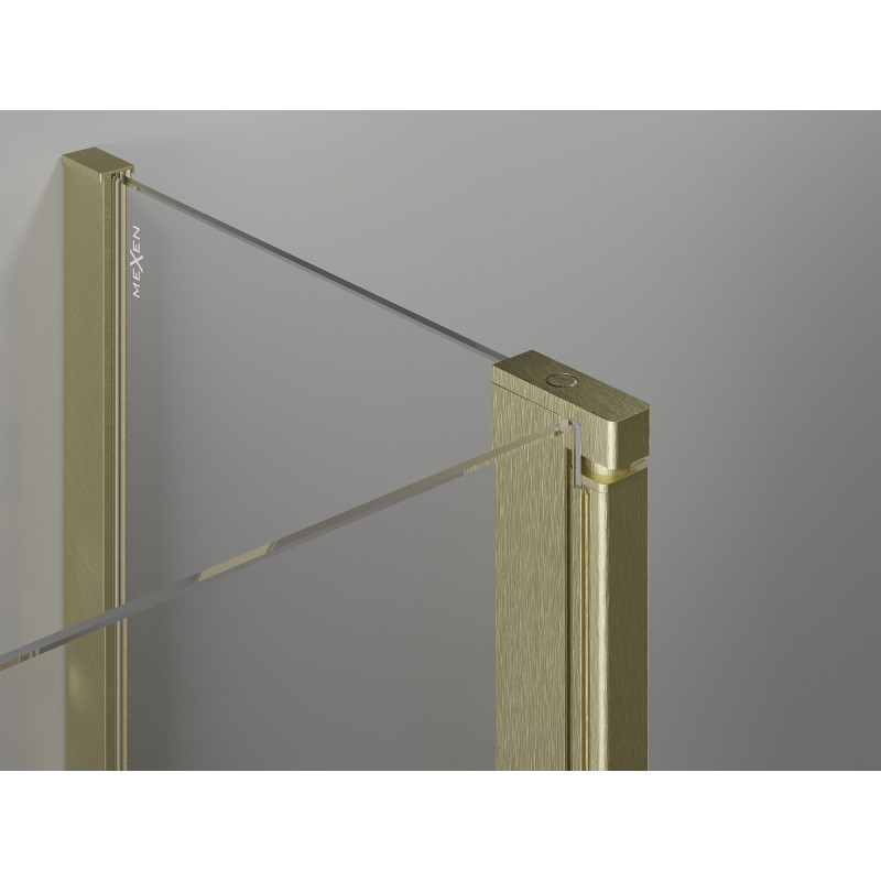 Mexen Mist Duo Duschkabine, schwenkbar 70 x 70 cm, transparent, gebürstetes Gold - 8A4-070-070-55-00