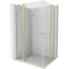 Mexen Mist Duo Duschkabine mit Drehtür 95 x 75 cm, transparent, gebürstetes Gold - 8A4-095-075-55-00