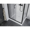 Mexen Apia Schiebeduschkabine 100 x 80 cm, transparent, schwarz + Duschwanne Rio - 840-100-080-70-00-4510