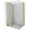 Mexen Mist Duo Duschkabine abschwenkbar 115 x 80 cm, transparent, gebürstetes Gold - 8A4-115-080-55-00