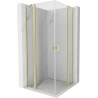 Mexen Mist Duo Duschkabine Pendeltür 90 x 90 cm, transparent, gebürstetes Gold - 8A4-090-090-55-00