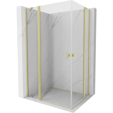 Mexen Mist Duo Duschkabine mit Schwingtür 115 x 100 cm, transparent, gebürstetes Gold - 8A4-115-100-55-00