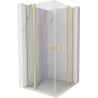 Mexen Mist Duo Duschkabine schwenkbar 110 x 110 cm, transparent, gebürstetes Gold - 8A4-110-110-55-00