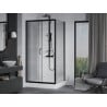 Mexen Apia Duschkabine mit Schiebetür 120 x 90 cm, transparent, schwarz + Duschwanne Rio - 840-120-090-70-00-4510