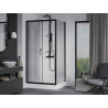 Mexen Apia Schiebeduschkabine 120 x 90 cm, transparent, schwarz + Rio Duschwanne - 840-120-090-70-00-4510