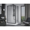 Mexen Apia Schiebeduschkabine 120 x 90 cm, transparent, schwarz + Rio Duschwanne - 840-120-090-70-00-4510
