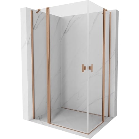 Mexen Mist Duo Duschkabine schwenkbar 105 x 75 cm, transparent, gebürstetes Kupfer - 8A4-105-075-65-00