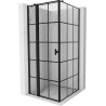 Mexen Mist T Duschkabine, links öffnend, 100 x 100 cm, schwarzes Gitter, schwarz - 8A4T-100-100-70-77-L