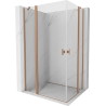 Mexen Mist Duo Duschkabine schwenkbar 100 x 80 cm, transparent, gebürstetes Kupfer - 8A4-100-080-65-00