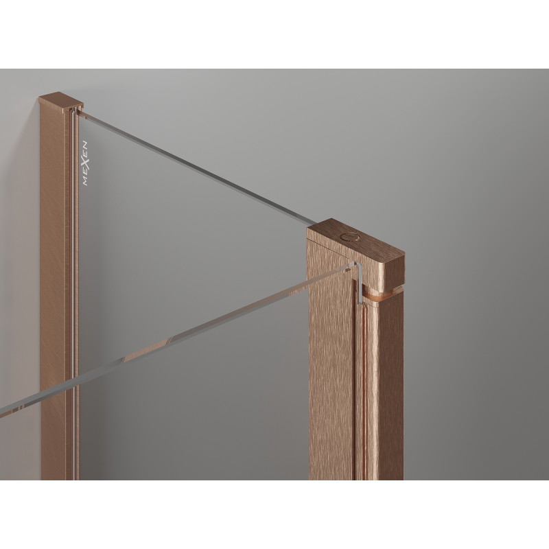 Mexen Mist Duo Duschkabine schwenkbar 100 x 85 cm, transparent, gebürstetes Kupfer - 8A4-100-085-65-00