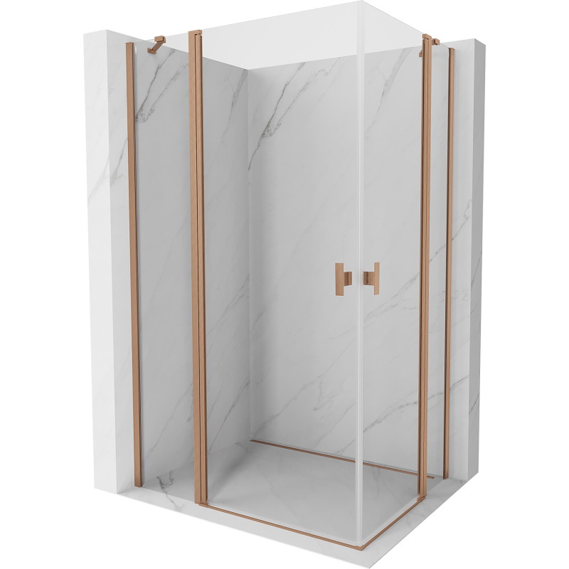 Mexen Mist Duo Duschkabine schwenkbar 115 x 95 cm, transparent, gebürstetes Kupfer - 8A4-115-095-65-00