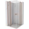 Mexen Mist Duo Duschkabine, Schwenktür, 105 x 105 cm, transparent, gebürstetes Kupfer - 8A4-105-105-65-00