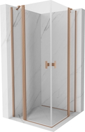 Mexen Mist Duo Duschkabine schwenkbar 110 x 110 cm, transparent, gebürstetes Kupfer - 8A4-110-110-65-00