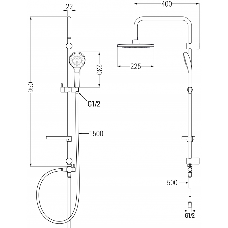 Mexen X05 Duschsäule, weiß - 798050591-20