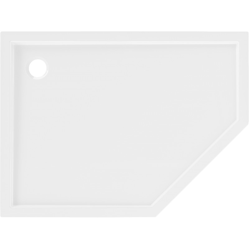 Mexen Flow Fünfeck-Duschwanne Slim Links 90 x 80 cm, Weiß glänzend - 46P108090L