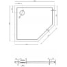 Mexen Flow Fünfeck-Duschwanne Slim Links 100 x 80 cm, Weiß Hochglanz - 46P108010L