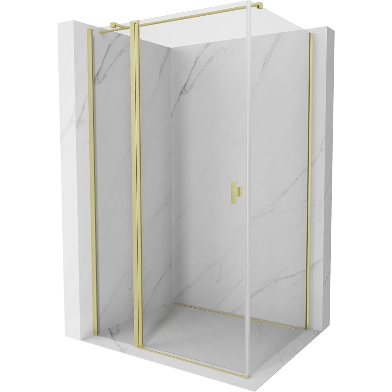 Mexen Mist T Pendelduschkabine 105 x 100 cm, transparent, gebürstetes Gold - 8A4T-105-100-55-00