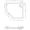 Mexen Flow Fünfeck-Duschwanne Slim Rechts 100 x 80 cm, Weiß Glanz - 46P108010R