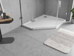 Mexen Flow Fünfeck-Duschwanne Slim Rechts 100 x 80 cm, Weiß Glanz - 46P108010R