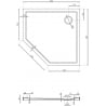 Mexen Flow Fünfeck-Duschwanne Slim 90 x 90 cm, weiß glänzend - 46P109090