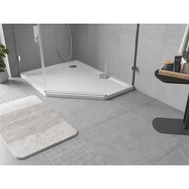 Mexen Flow Fünfeck-Duschwanne Slim Links 100 x 90 cm, Weiß Glanz - 46P109010L