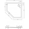 Mexen Flow Fünfeck-Duschtasse Slim 100 x 100 cm, weiß glänzend - 46P101010