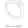 Mexen Flow Duschwanne fünfeckig Slim 100 x 100 cm, schwarz matt - 46P701010