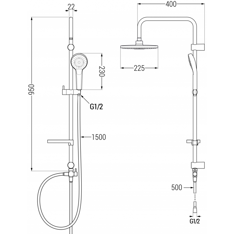 Mexen X05 Duschsäule, schwarz - 798050591-70
