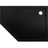 Mexen Flow Fünfeck-Duschwanne Slim rechts 90 x 80 cm, Schwarz matt - 46P708090R