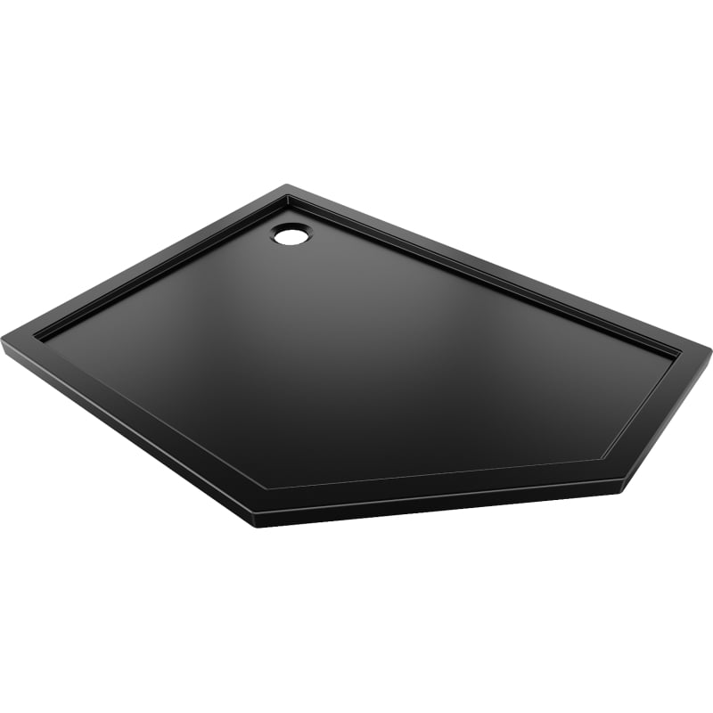Mexen Flow Fünfeck-Duschwanne Slim links 100 x 80 cm, schwarz matt - 46P708010L