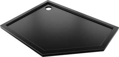 Mexen Flow Fünfeck-Duschwanne Slim links 100 x 80 cm, schwarz matt - 46P708010L