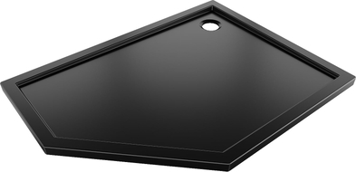 Mexen Flow Fünfeck-Duschwanne Slim Rechts 100 x 90 cm, Schwarz Matt - 46P709010R