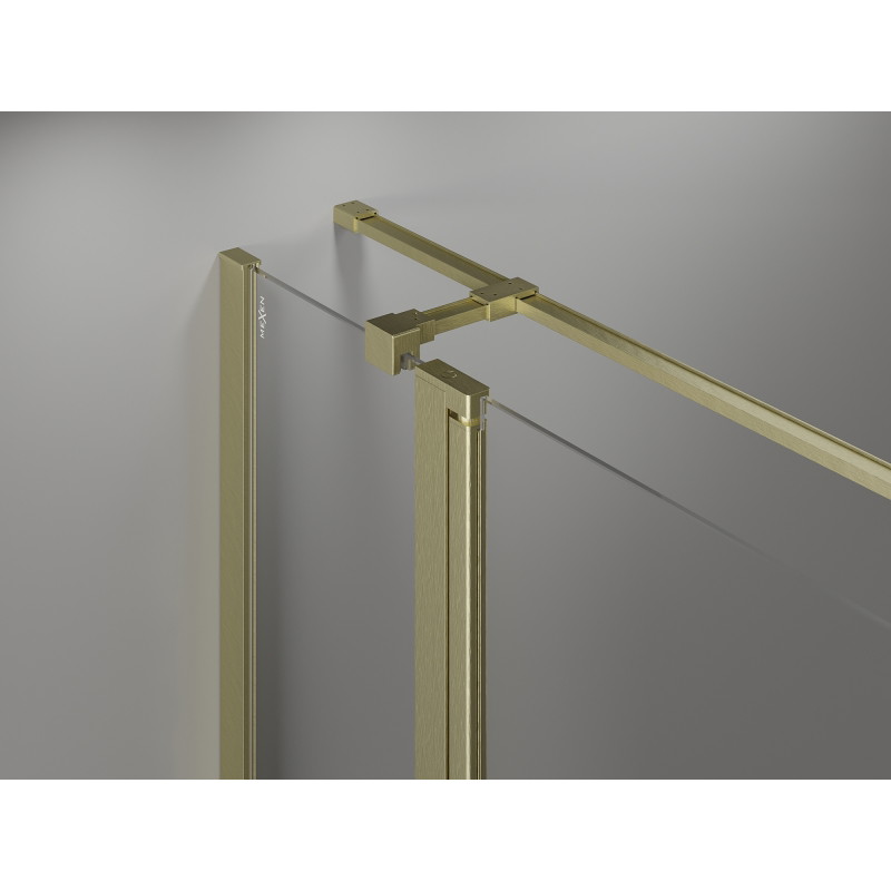 Mexen Mist T Duschkabine schwenkbar 85 x 85 cm, transparent, gebürstetes Gold - 8A4T-085-085-55-00