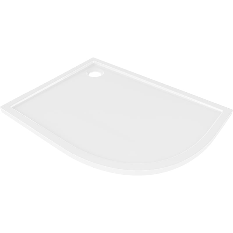 Mexen Flow Duschwanne halbrund asymmetrisch slim links 90 x 80 cm, weiß glänzend - 46Q108090L