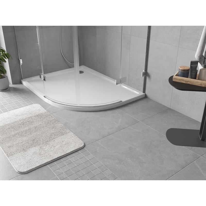 Mexen Flow Duschwanne halbrund asymmetrisch slim links 90 x 80 cm, weiß glänzend - 46Q108090L