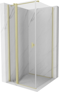 Mexen Mist T Duschkabine schwenkbar 110 x 110 cm, transparent, gebürstetes Gold - 8A4T-110-110-55-00